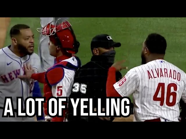 Dom Smith and José Alvarado exchange words after strikeout, a breakdown