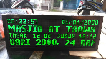 Jam jadwal sholat ukuran 102cm*40cm bluetooth