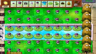 Plants vs Zombies Survival Endless - Plants Placed Anywhere | 300 Puff Shroom