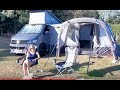 Our First trip to Tanner Farm Kent with Vango Galli 3 awning