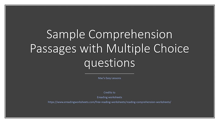 Reading comprehension worksheets with multiple choice questions