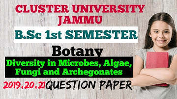 BOTANY ;🫵1ST Sem. Cluster University Jammu old question paper