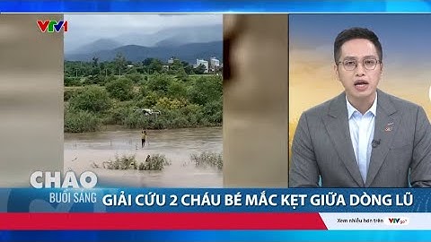 Dùng máy bay không người lái giải cứu 2 cháu bé mắc kẹt giữa dòng nước lũ | VTV24