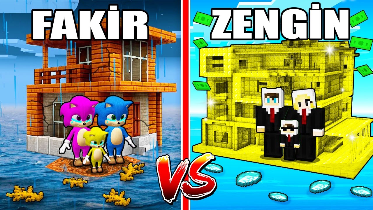 FAKİR BEBEK SONİC VS ZENGİN ENES MODERN DENİZ EVİ KAPIŞMASI 😨 Minecraft