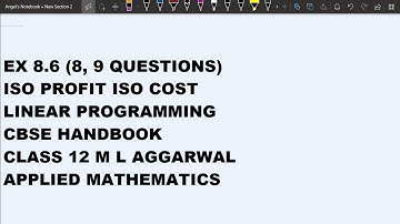 LPP   CBSE HANDBOOK Ex 8.6 (8,9)  PP ISO Profit ISO Cost method