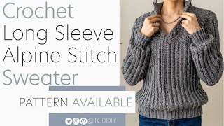 How to Crochet: Alpine Stitch Sweater | Pattern & Tutorial DIY