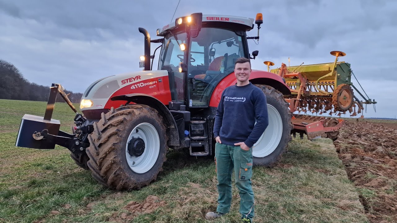 [4K] Steyr Profi Cvt 4110 Aussaat Braugerste 2023🌾 Amazone D 7 & Howard 🌾@landfreakoffiziel