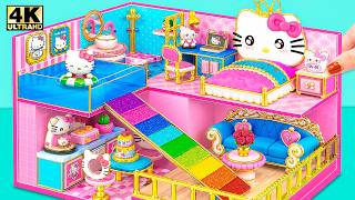 Build Aesthetic Hello Kitty House with Modern Kitchen, Bedroom, Infinity Pool ❤️ DIY Miniature House
