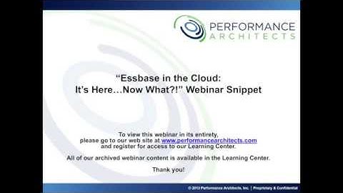 Essbase in the Cloud: It