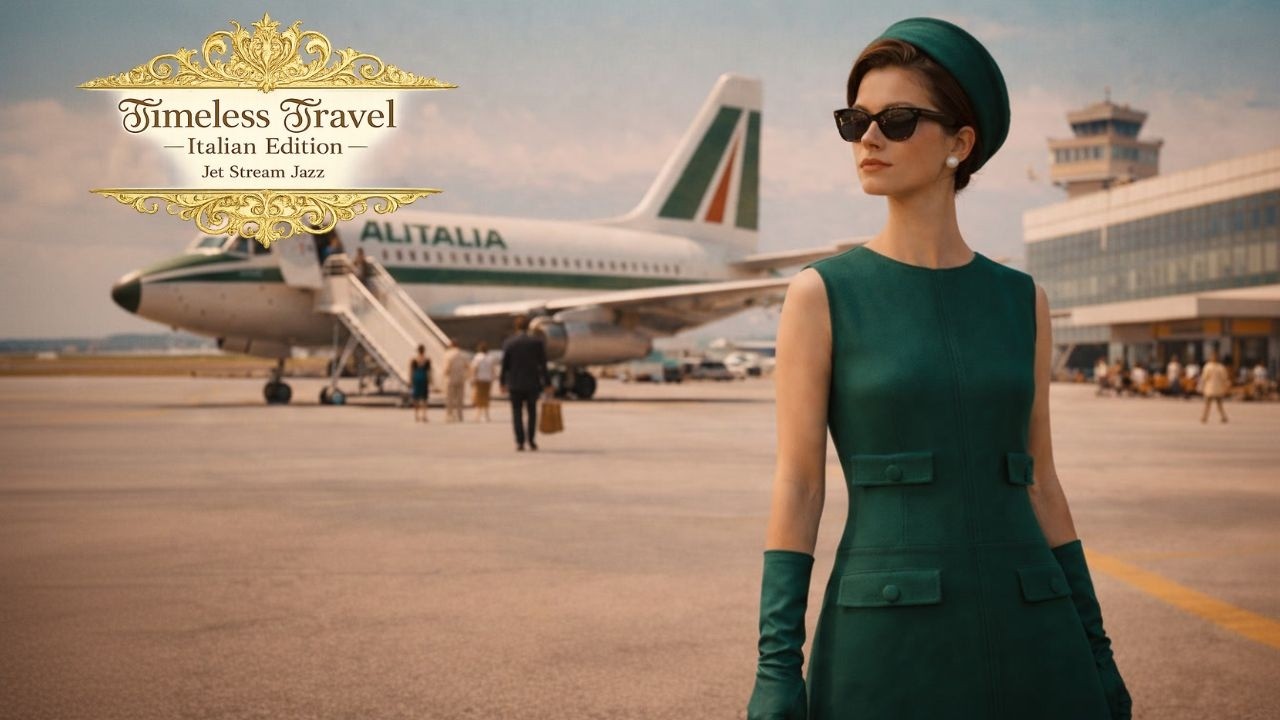 Timeless Journey Paris 1960s Romantic Vintage Jet Stream Jazz Элегантный Силуэт под Дождем