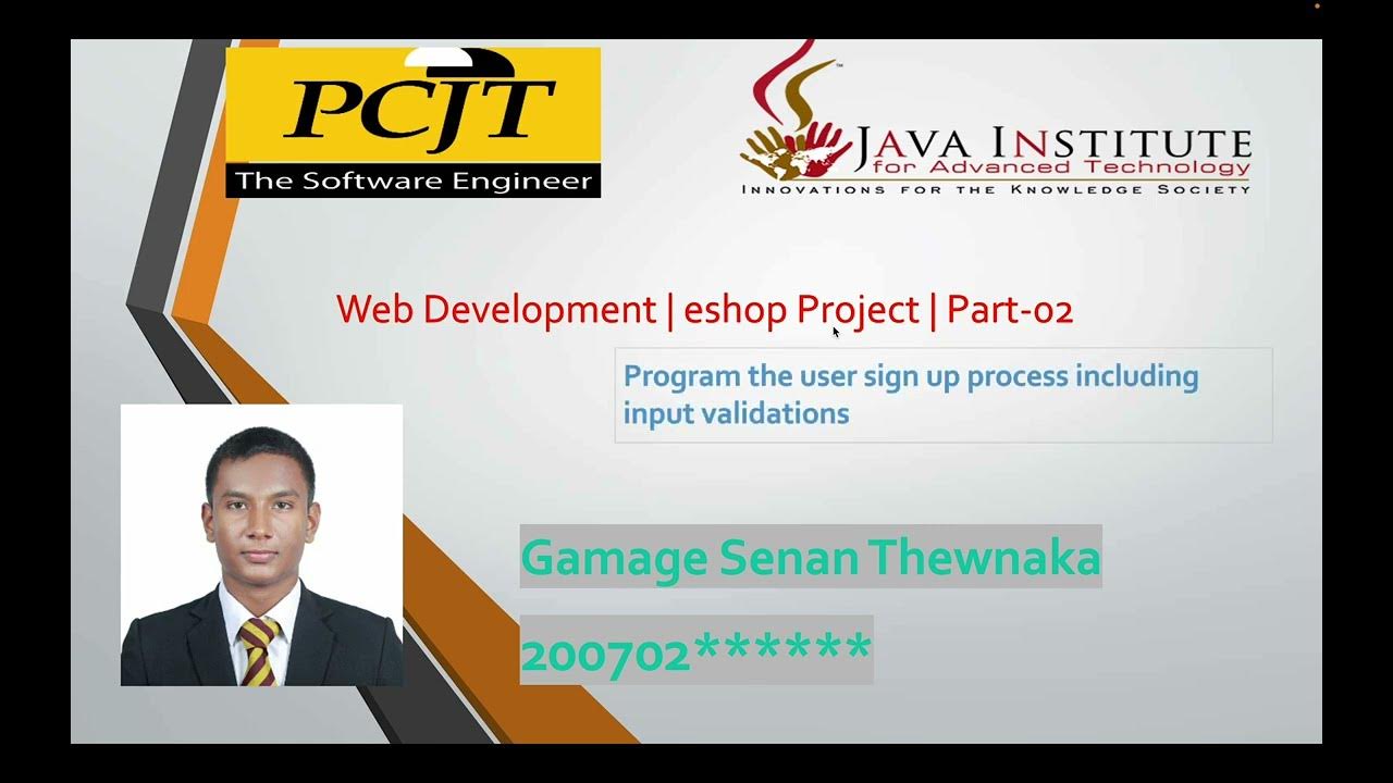 Java Intitute|web Programming | Eshop| Part-02 - YouTube