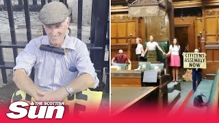 Extinction Rebellion yobs glue themselves to Speaker’s chair after storming House of Commons