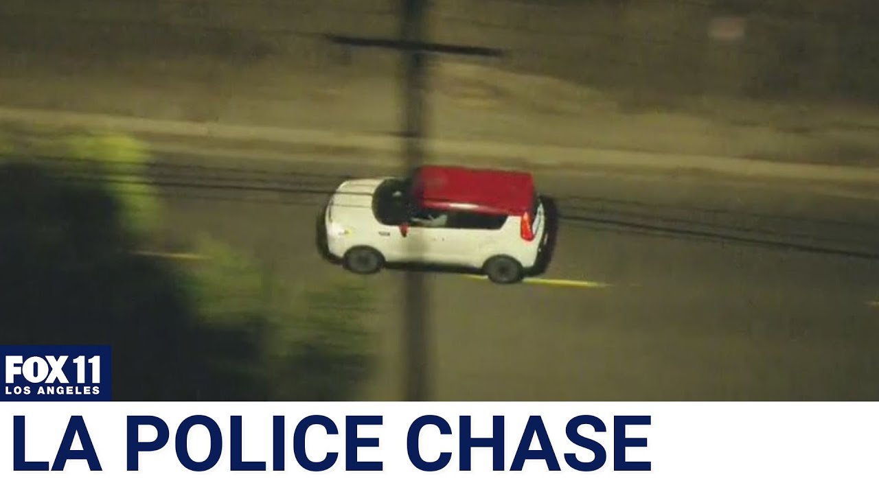 High-speed police chase on 405 Freeway along West LA, San Fernando Valley
