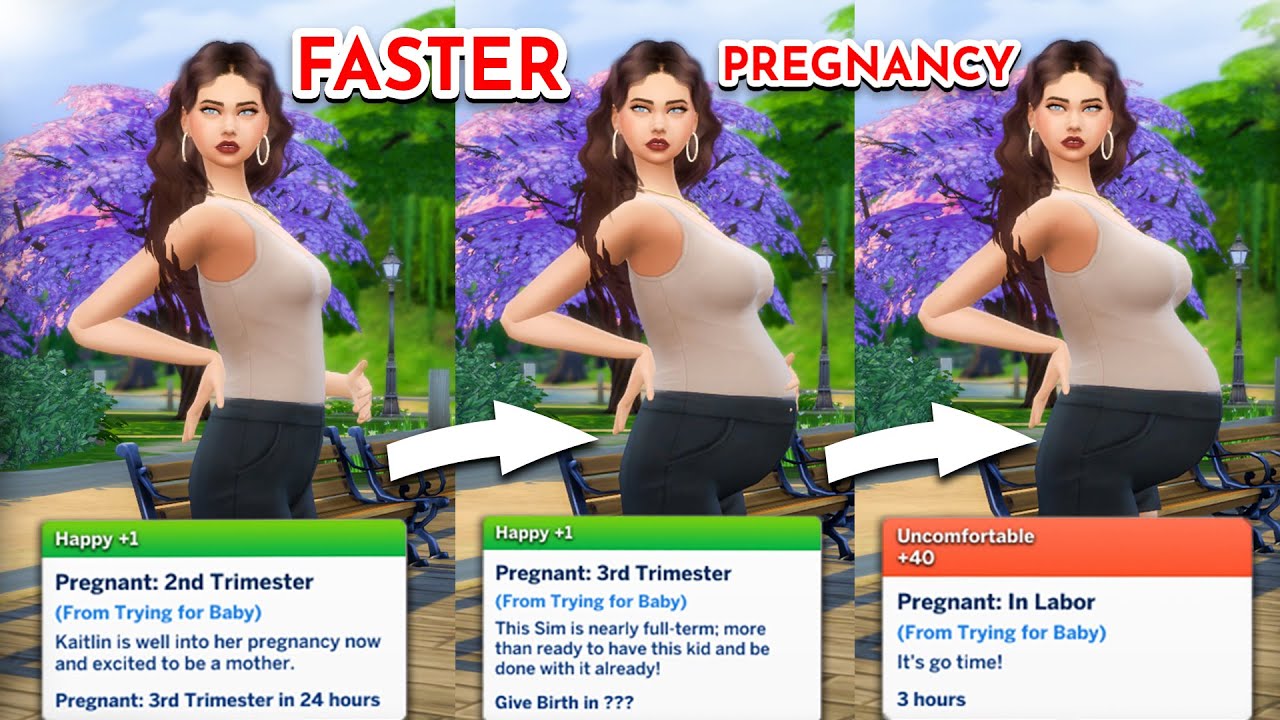 naturlig dekorere gerningsmanden SPEED UP PREGNANCY in Sims 4! Get in LABOR / Trimester 1,2,3 FASTER! Make  Pregnancy Go Faster Cheat - YouTube