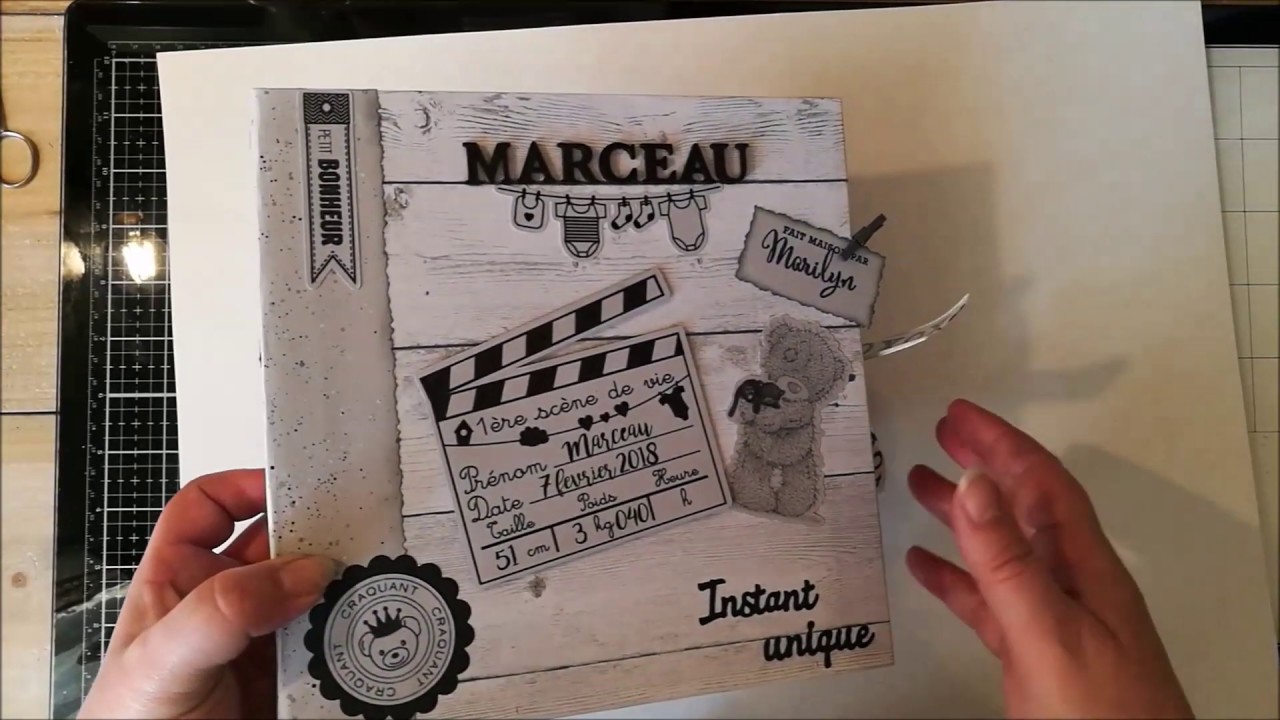 Scrapbooking​｜Tuto mini album naissance ma première année｜1ère partie:  Structure/Couverture 