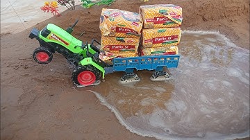 Diy Tractor Stuck In Mud With  Parle G.Mini Science Project Part 2!! Tractor Video