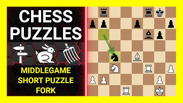 Chess Puzzles for Practice. Themes: Middlegame, Short puzzle, Fork. Learn Chess