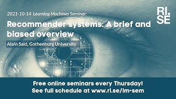 Alan Said: Recommender systems. A brief and biased overview