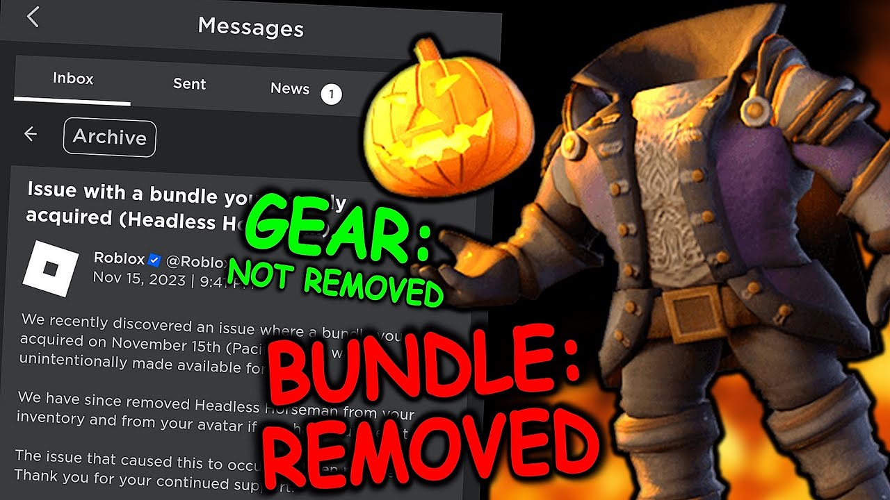 Channel Suzumiya  Roblox News on X: This image floating around of a  player getting banned for purchasing the Headless Horseman while it was free  is false. Nobody will get banned for