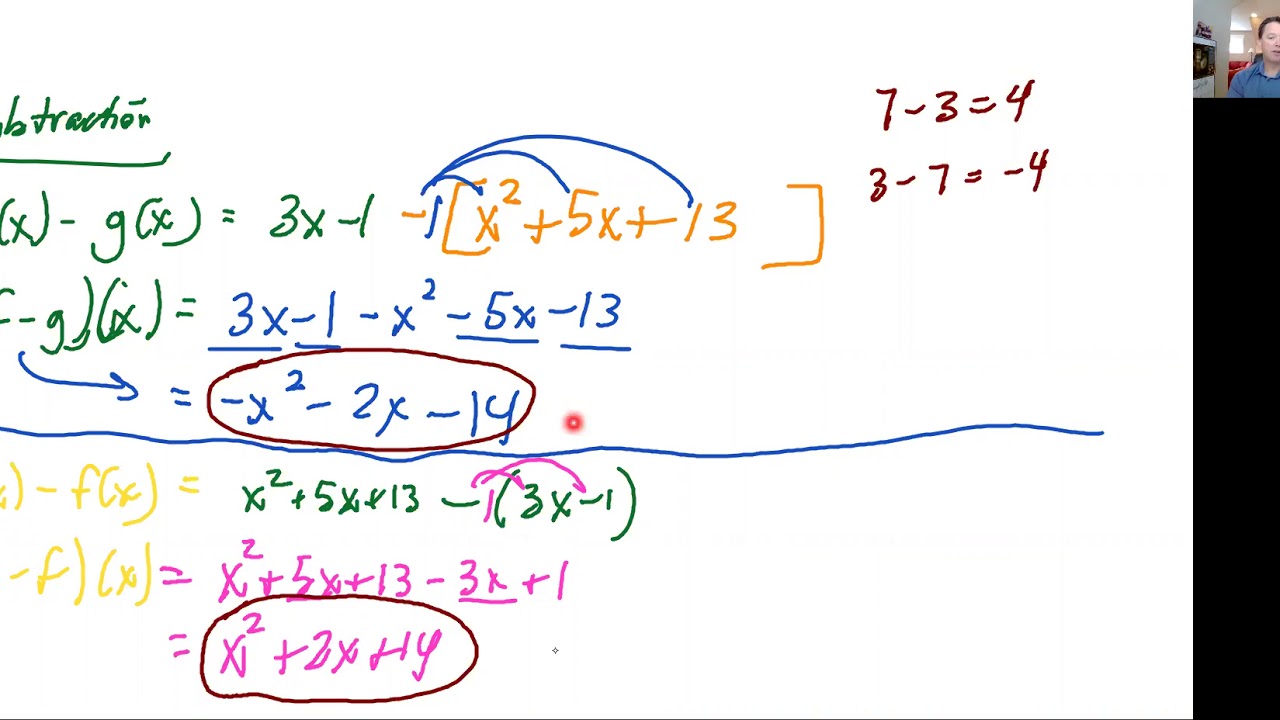 Algebra I - May 18 Arithmetic of Functions - YouTube
