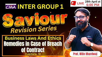 CMA Inter Law Revision | Indian Contract Act, 1872 Lecture- 9 | By Prof. Nitin Bhardwaj