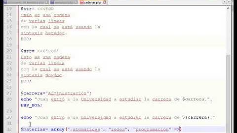 Cadenas de caracteres o Strings en PHP 7