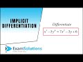 Differentiation : Implicit Equations : ExamSolutions