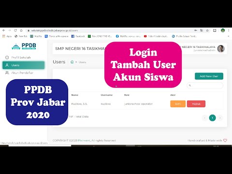 Cara Login Sekolah, Ganti Password, Tambah User dan Mengetahui Akun Siswa pada PPDB  Jawa Barat 2020