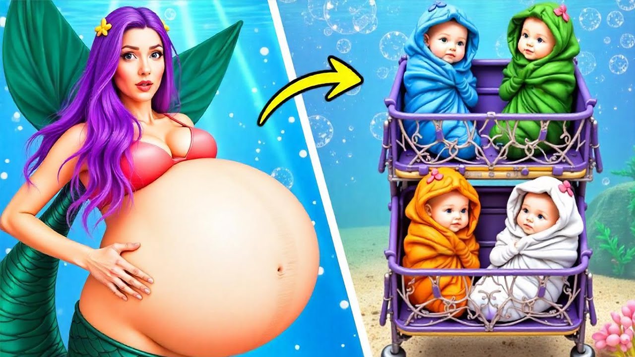 How to Raise 4 Elements Mermaid Babies DIY Hacks!🤰