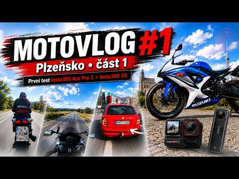 MOTOVLOG #1 | Plzeňsko část 1 | První test Insta360 Ace Pro 2 + X5 🏍️📷