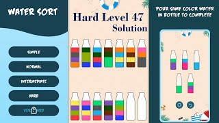 Water sort Puzzle | Brain Games |  Hard Level | Level-47 | Mobile Game | Improve IQ screenshot 5