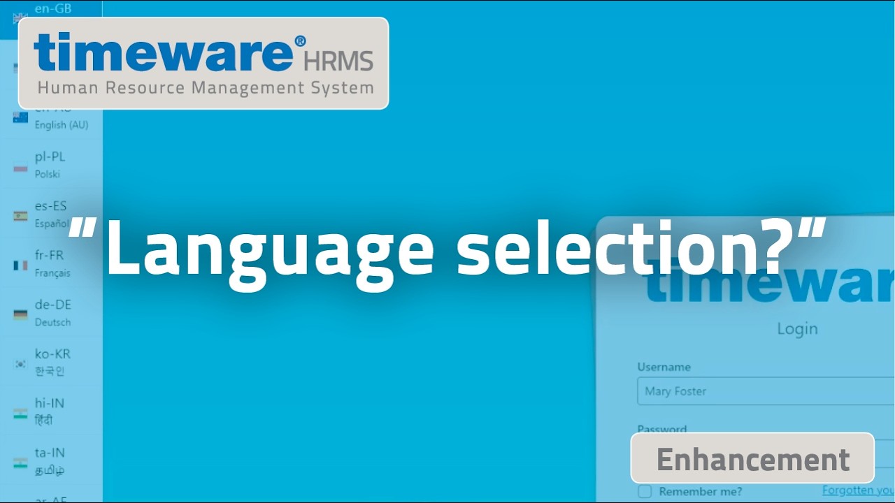 Language Selection - timeware® HRMS - YouTube