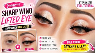 Beginner Eye Makeup Tutorial | Soft Smoky Lifted Eyes + Sharp Wing Smudge Eyeliner screenshot 1
