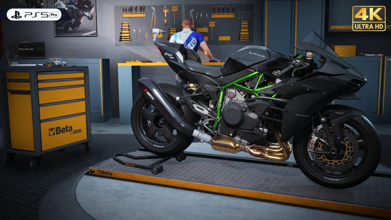 RIDE 6 | Customize Brutal Kawasaki H2 Full Carbon Akrapovic Gameplay [4K PS5 Pro]