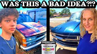 I Painted My Son’s OBS Chevrolet Truck With $50 Rustoleum and Clear... My Family Thinks I am CHEAP