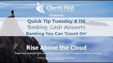 Acumatica Cloud ERP Tip 116:  Banking Cash Accounts