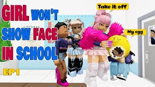 💖 School Love : Girl won't show face in school (EP1) | Roblox story