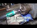 Retificando castanhas da placa do torno