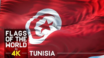 Tunisian Flag and National Anthem in 4K