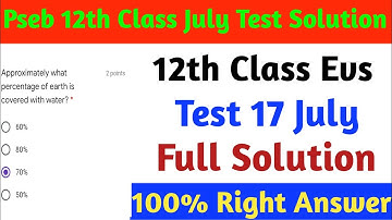 #Pseb 12th Class Evs Paper Full Solution | 13 July Paper Full Solution | MaExamStudy |