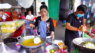 Father-Daughter Fried Rice! Shrimp & Beef Fried Rice, Beef Fried Noodles - Cambodian Street Food