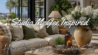 Studio McGee Inspired Summer Decor with Vintage Finds | Cozy Farmhouse Home Styling Ideas