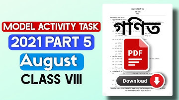Class 8 Math Model Activity Task Part 5 For August |Second Section 2021