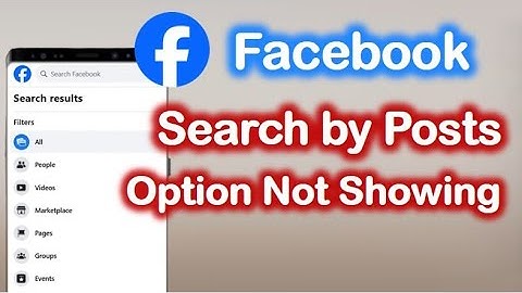 Facebook Search by Posts Option Not Showing | Facebook Posts Tab Not Showing in Search