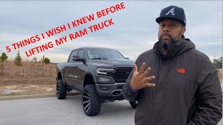 5 Things I Wish I Knew Before Lifting My Ram 1500   | Limited 4x4