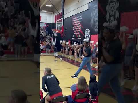 Watch: Incredible moment student makes half-court shot, crowd erupts #Shorts