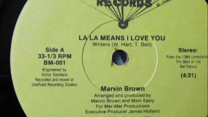 Marvin Brown Lala Means I Love You 1987