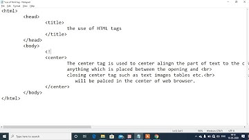 HTML tags center bold italic and underline by Dr Surya Pratap Singh