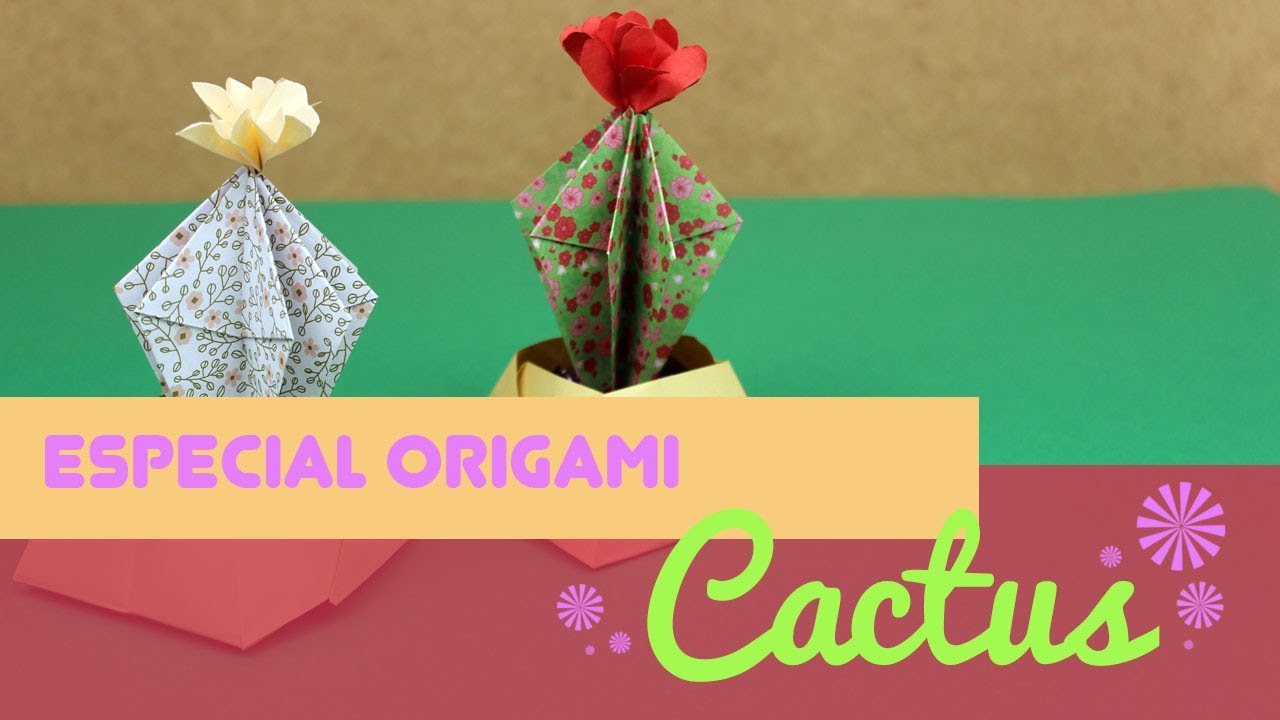 Curso de Origami # ¿Cómo hacer un cactus de origami 3D? Cactus de papiroflexia manualidades raudales
