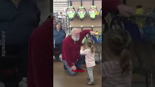 Little Girl mistakes old man for Santa Claus